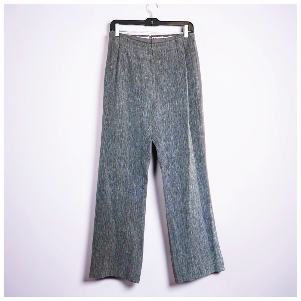 JON Gray Textured Wide-Leg Dress Pants | Size 4 |Tailored | Minimalist Chic